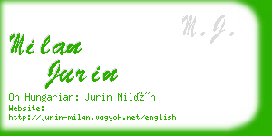 milan jurin business card